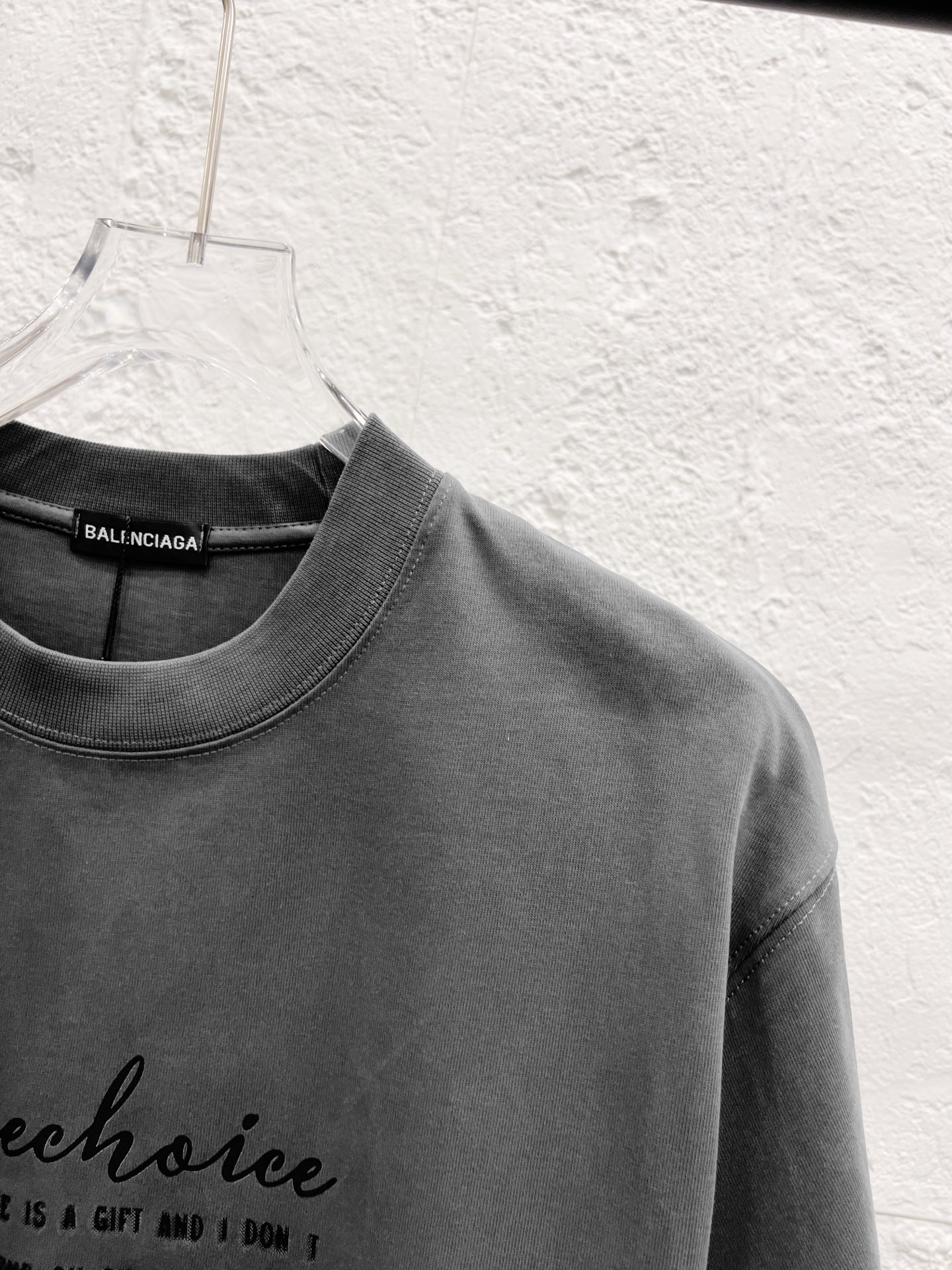 バレンシアガ「Balenciaga」ハイネックプレミアムコットン半袖Tシャツ