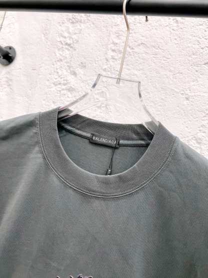 バレンシアガ「Balenciaga」ハイネックプレミアムコットン半袖Tシャツ