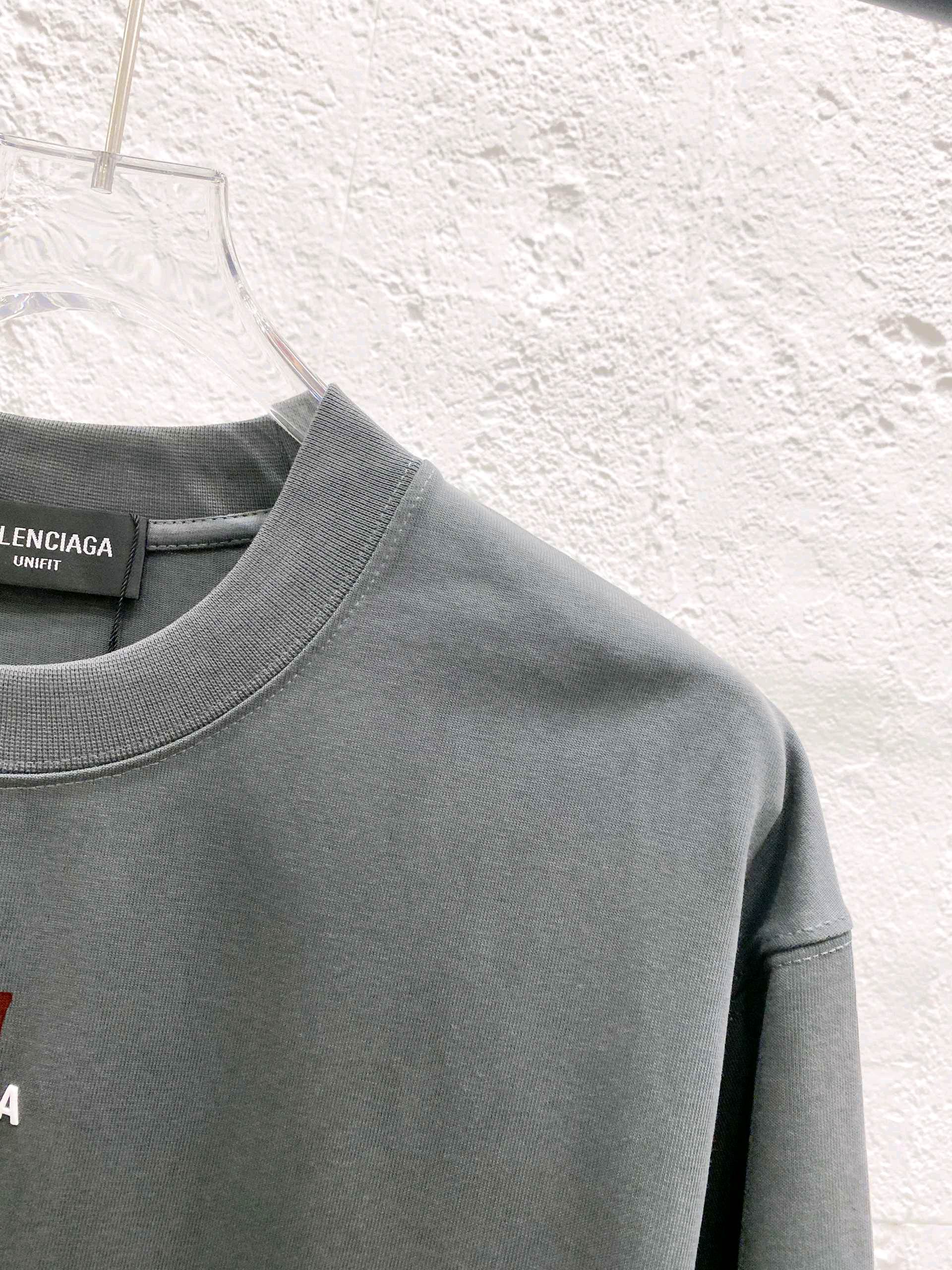 バレンシアガ「Balenciaga」ハイネックプレミアムコットン半袖Tシャツ