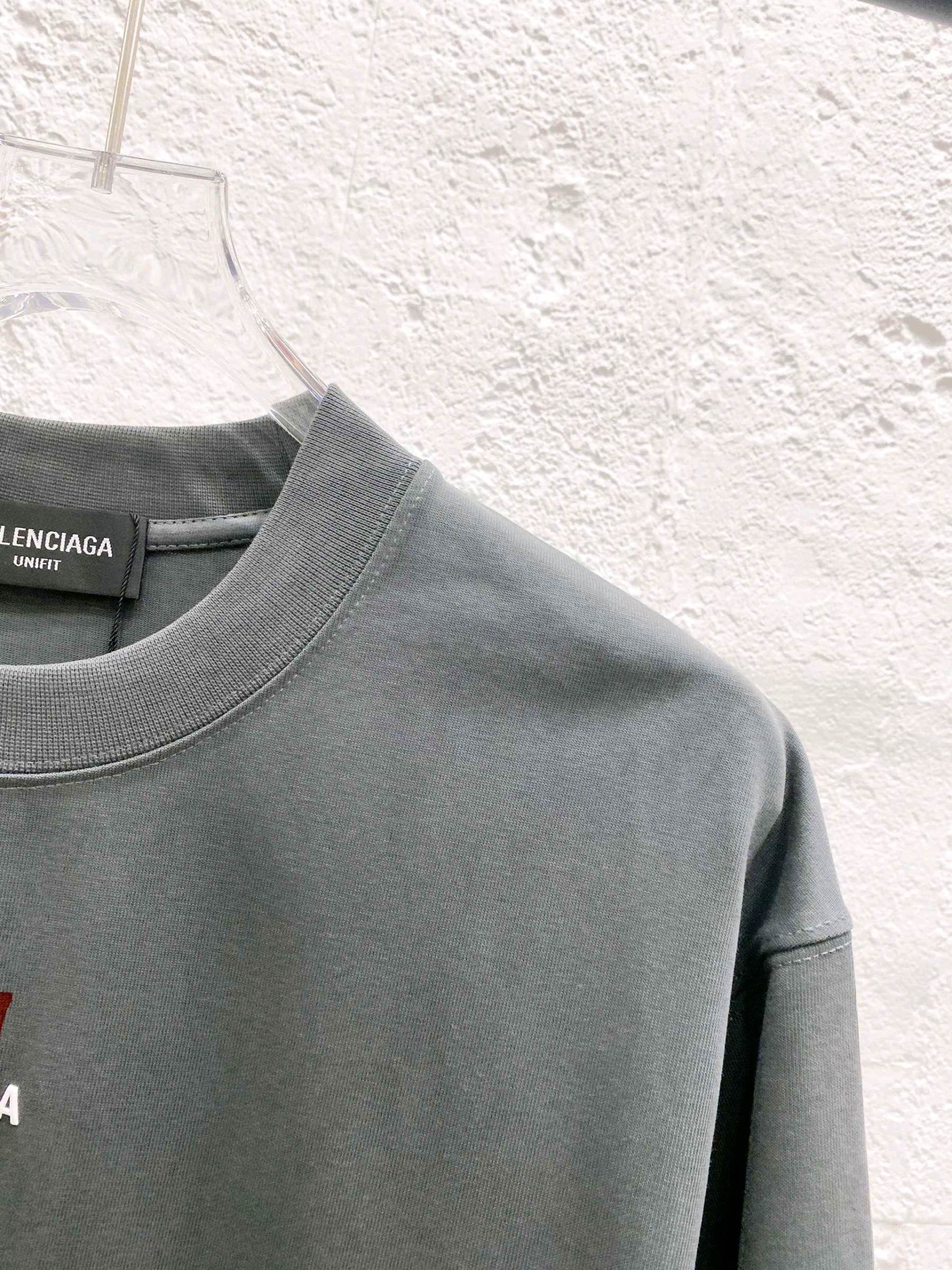 バレンシアガ「Balenciaga」ハイネックプレミアムコットン半袖Tシャツ