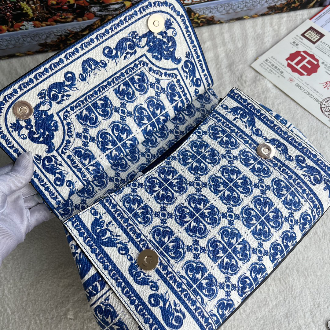 ドルチェ・アンド・ガッバーナ「D&G」 レザープリント ミラー付き ショルダーバッグ