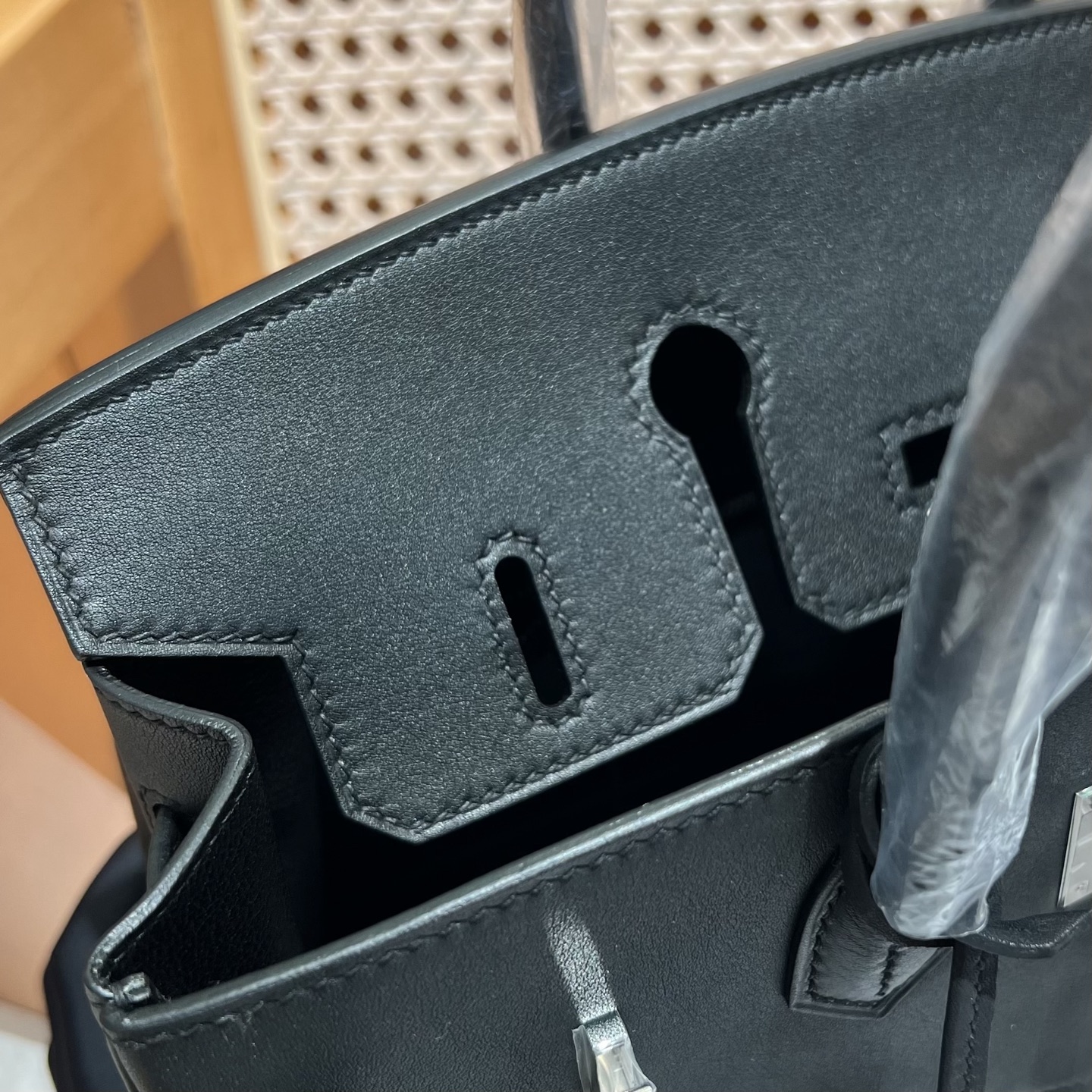 エルメス「Hermès」Rock ブラック スウィフトレザー シルバーハードウェア バッグ