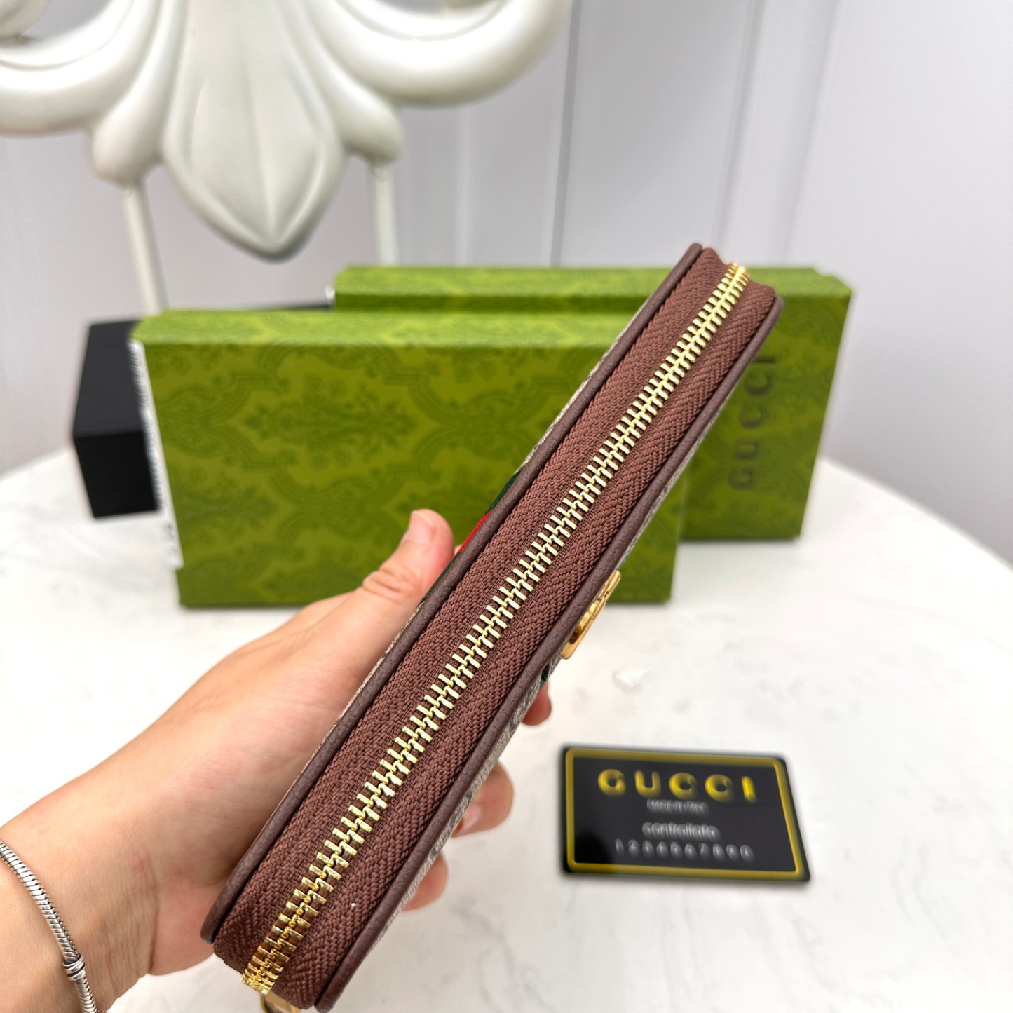 グッチ「Gucci」GG Marmont チェーンウォレット レザー ウォレット