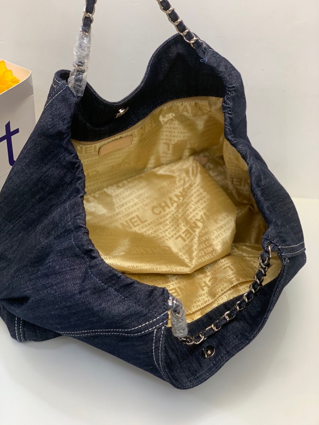 シャネル「Chanel」ヴィンテージ デニム チェーン トートバッグ