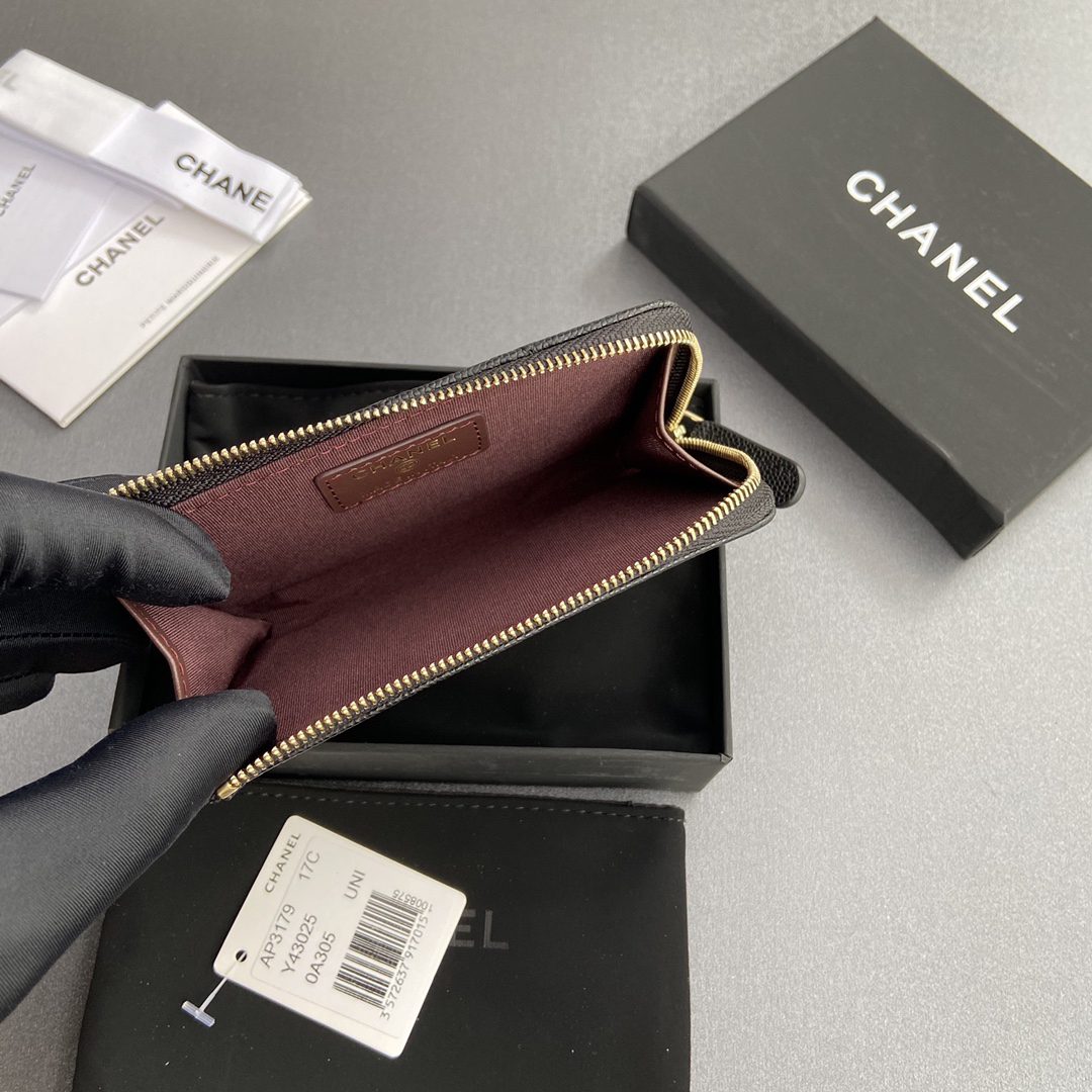シャネル「Chanel」クラシック ジップアラウンド カードケース