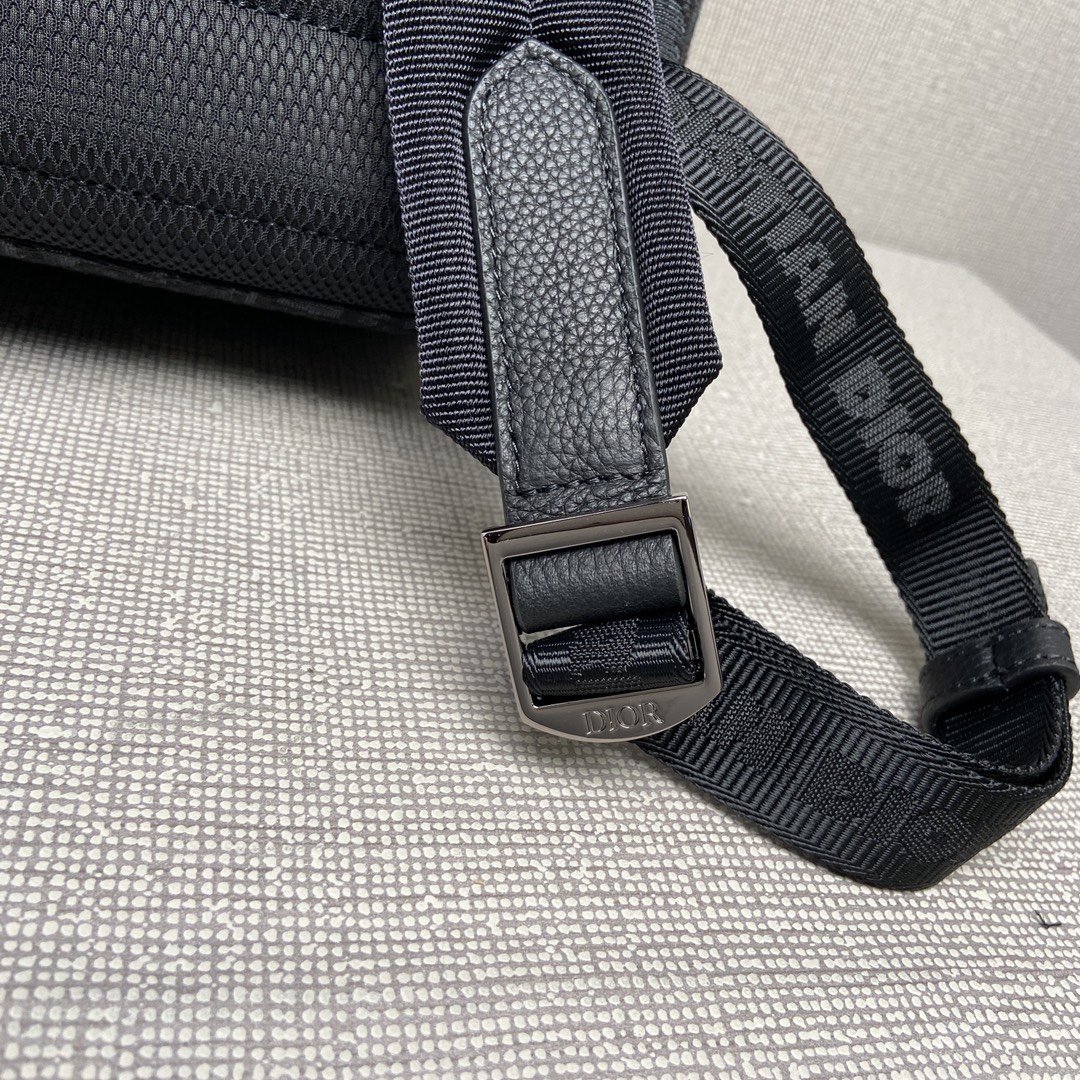 ディオール「Dior」サドル バックパック ブラック オブリーク プリント