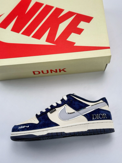 「コラボモデル」Dior x NikeSB ダンク ロウ ホワイト/ブルー/グレー 3M