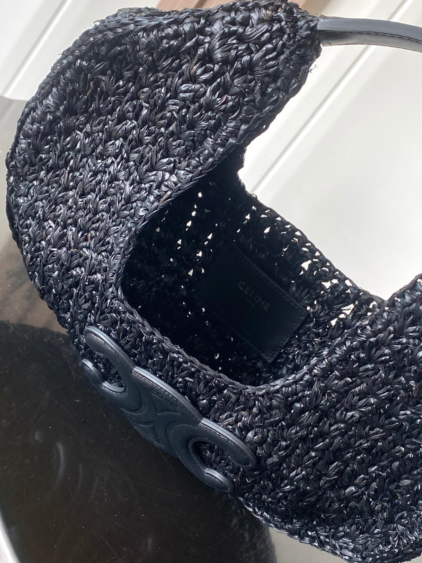 セリーヌ「Celine」CLASSIC PANIER ラフィア ショルダーバッグ