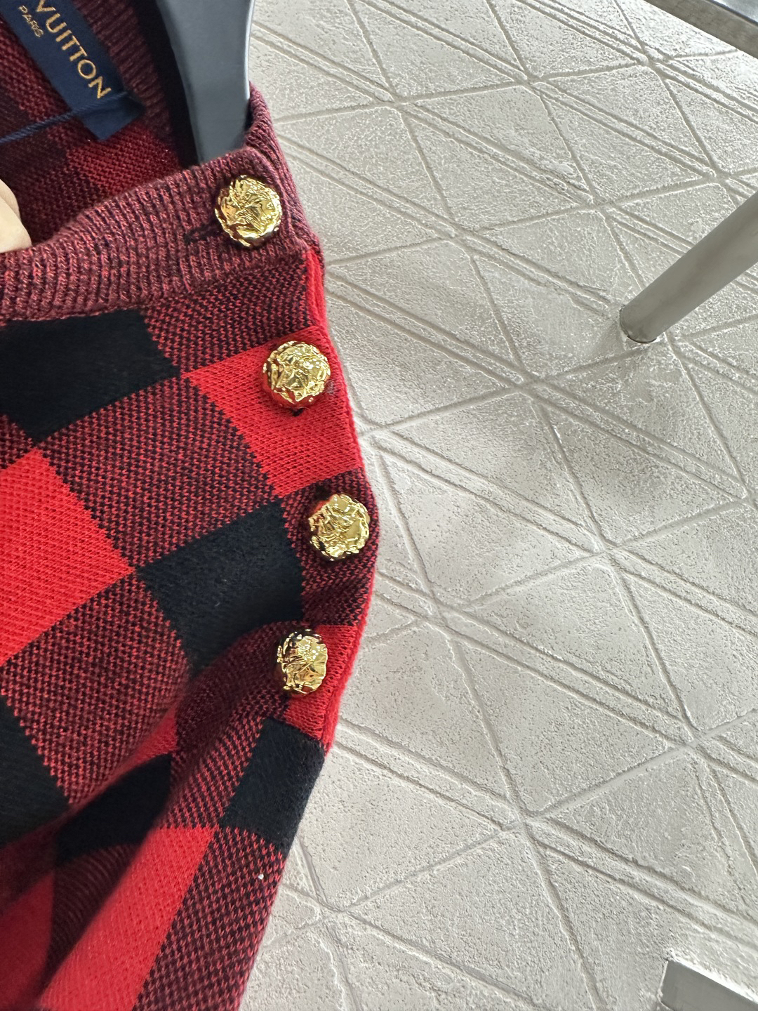 ルイ・ヴィトン「Louis Vuitton」25FW グリニッジチェック 3/4袖ニットトップス