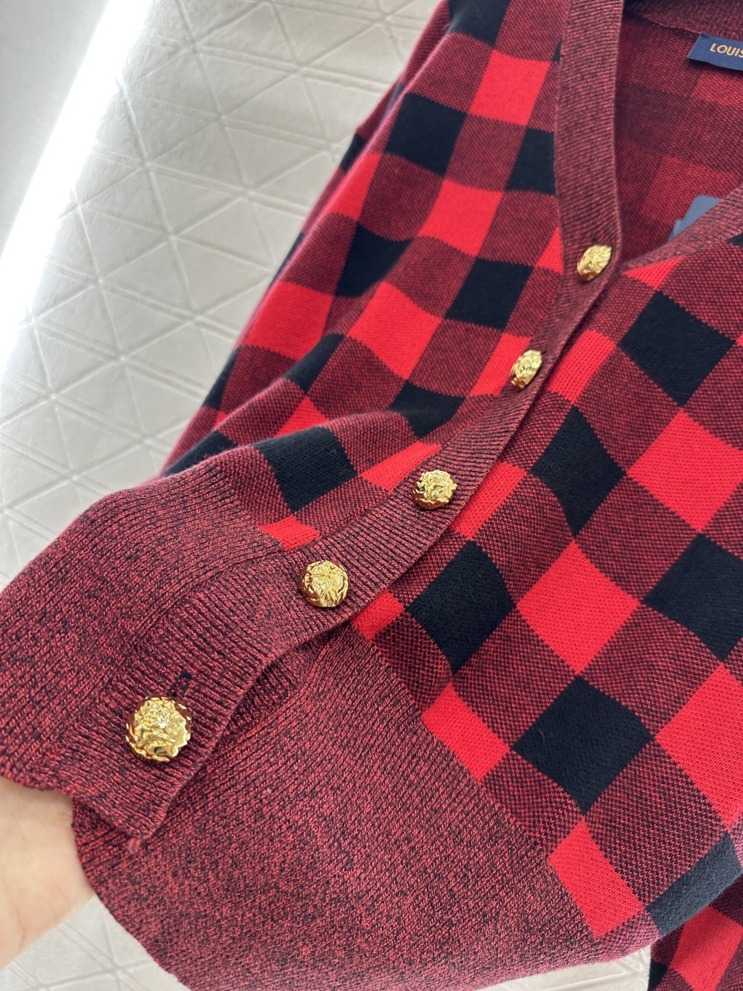 ルイ・ヴィトン「Louis Vuitton」 25FW ダマスカスチェック カーディガン