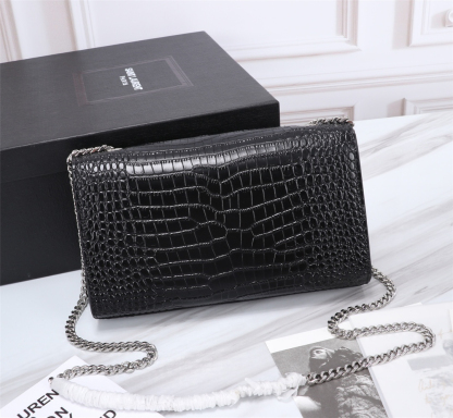 サンローラン「Saint Laurent」KATE 24cm クロコダイル柄フリンジデザイン