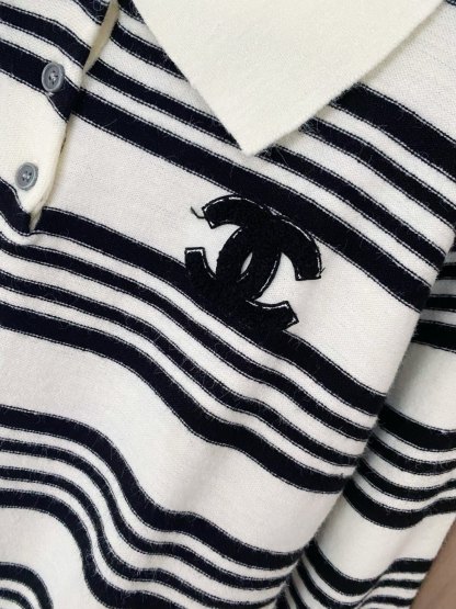 シャネル「Chanel」ストライプ カラー ニット セーター