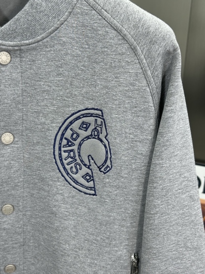 エルメス「Hermès」レザーエンブロイダリー スラウチショルダー ジャケット