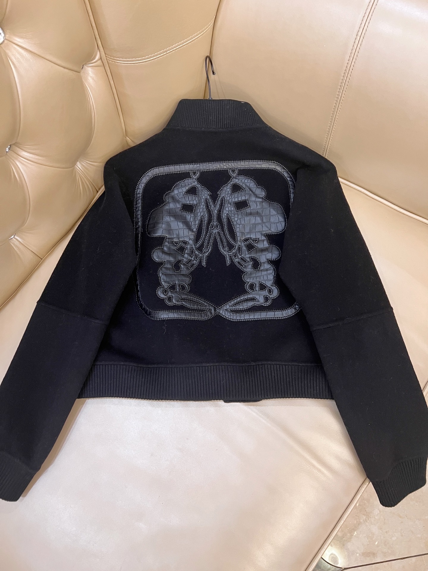 エルメス「Hermès」ダブルフェイス カシミヤ レザー ベースボール ジャケット