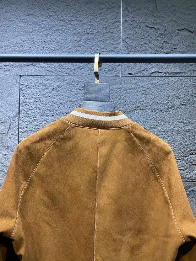 エルメス「Hermès」スエード ラムレザー ベースボール ジャケット