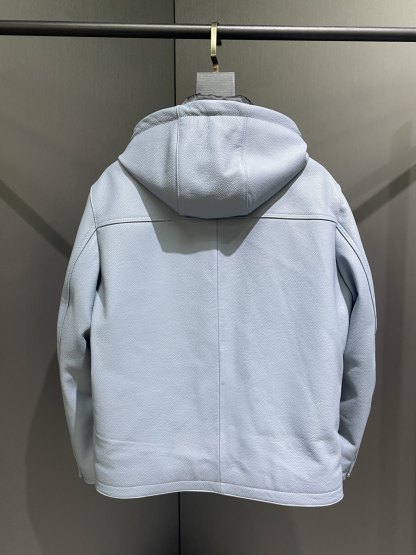 エルメス「Hermès」トップレザー フーデッド ジャケット