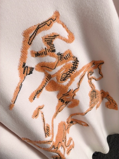 エルメス「Hermès」オレンジ ペガサス ジャカード ニット