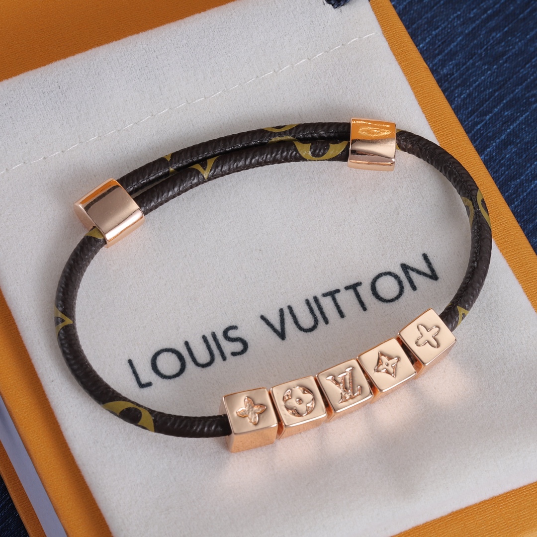 ルイ・ヴィトン「Louis Vuitton」Monogram レザー ブレスレット