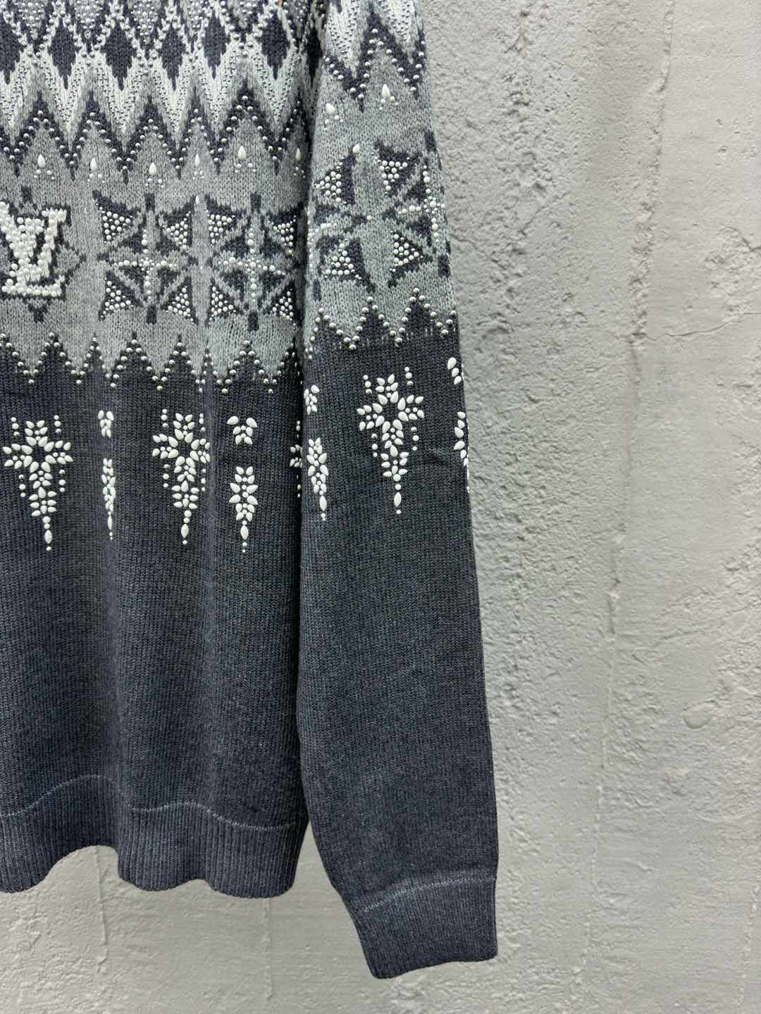 ルイ・ヴィトン「Louis Vuitton」Ski 刺繍ビーズ フィアーアイランドニット セーター
