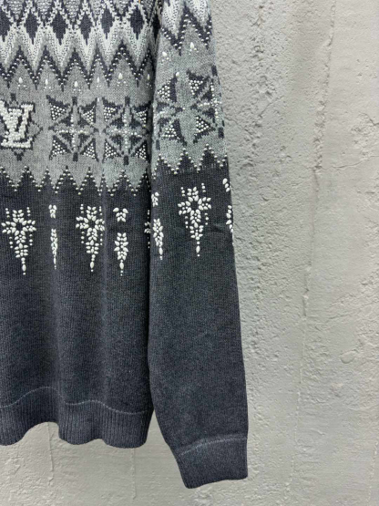 ルイ・ヴィトン「Louis Vuitton」Ski 刺繍ビーズ フィアーアイランドニット セーター