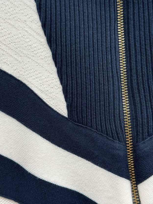 ルイ・ヴィトン「Louis Vuitton」ニットスタンドカラー 拼接ニット