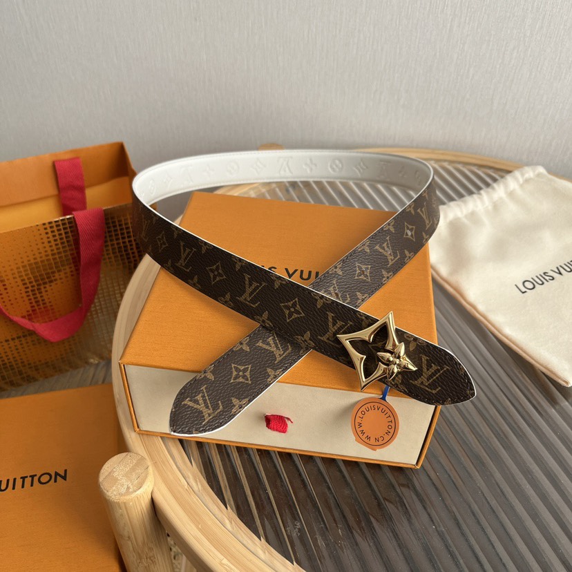 ルイ・ヴィトン「Louis Vuitton」ベルト･フラワーグラム 30MM リバーシブル