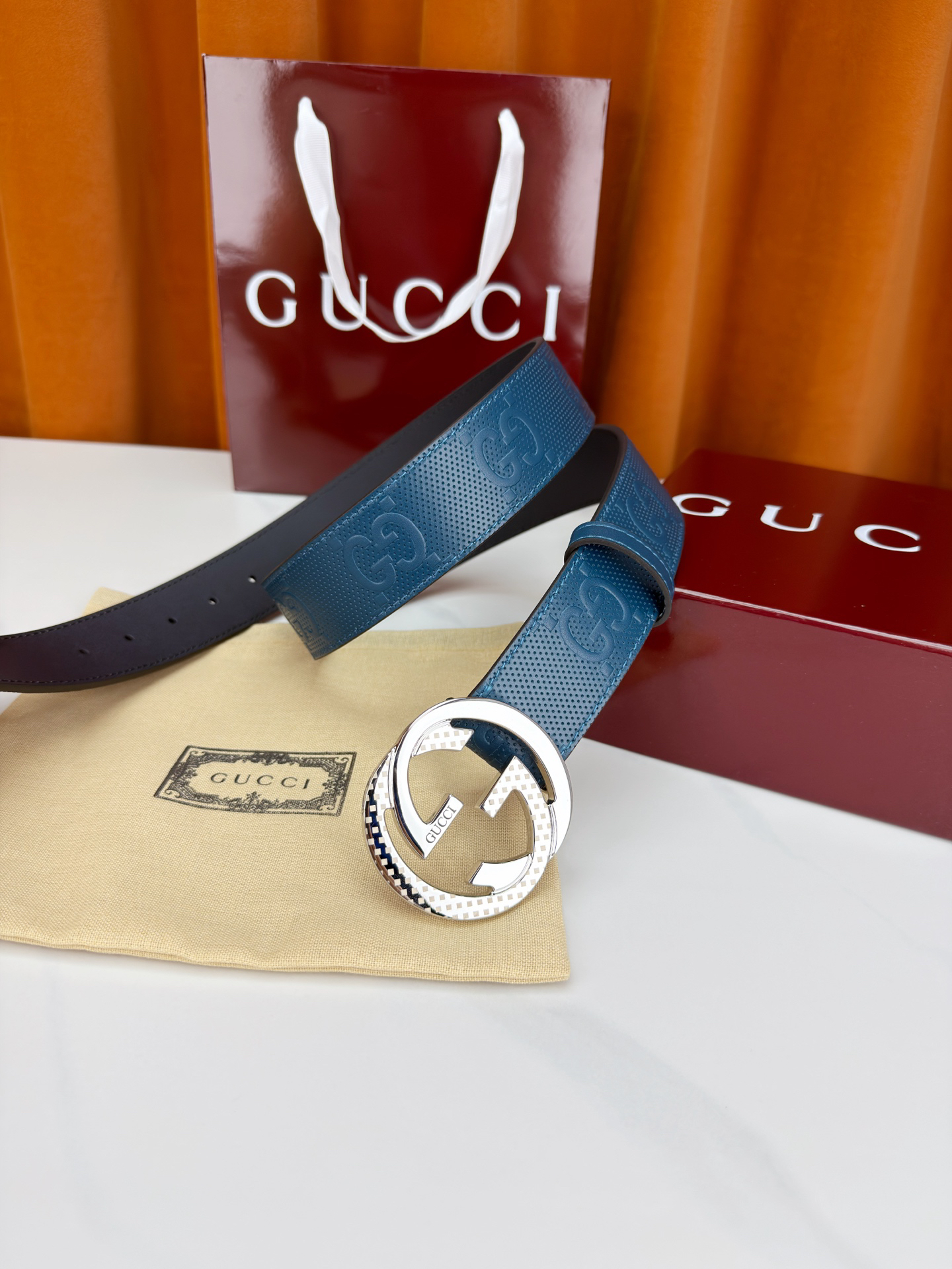 グッチ「Gucci」プレミアム トゴレザーベルト / ハイエンドウエストベルト38mm