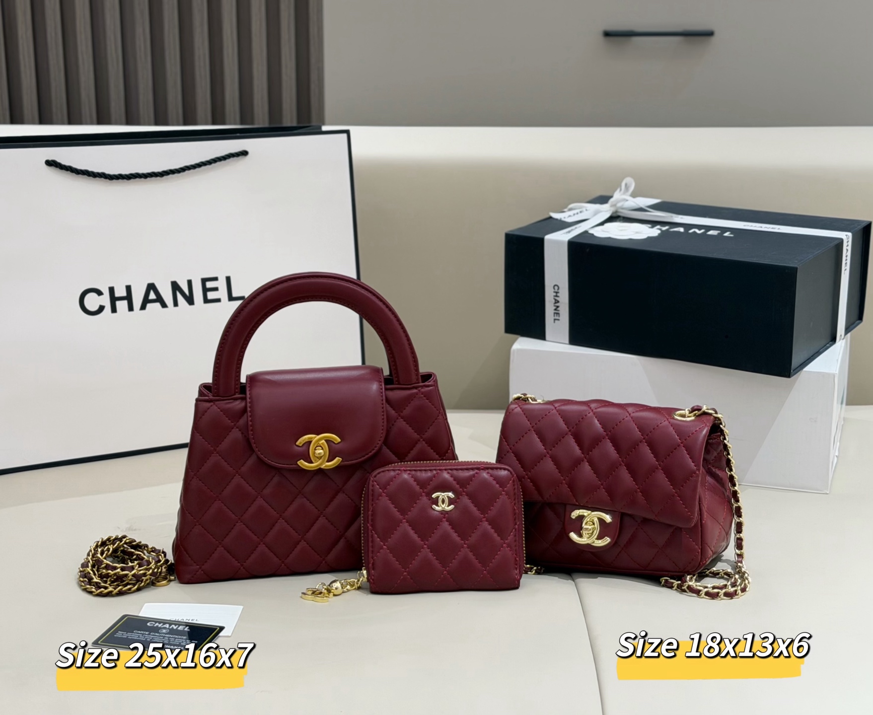 シャネル「Chanel」コンビネーションバッグ3点セット / トートバッグ＆ポーチセット