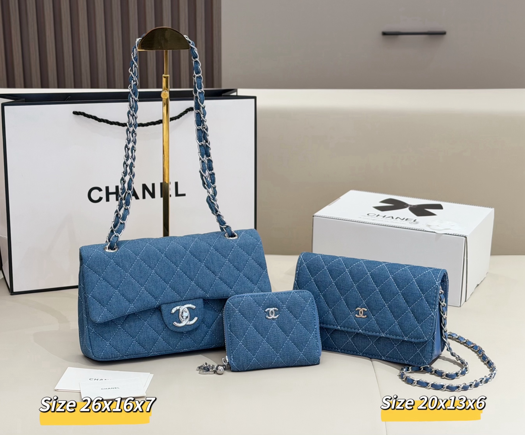 シャネル「Chanel」コンビネーションバッグ3点セット / トートバッグ＆ポーチセット