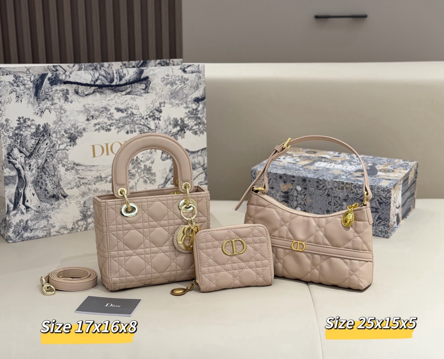 ディオール「Dior」コンビネーションバッグ3点セット / トートバッグ＆ポーチセット