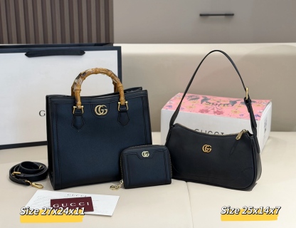グッチ「Gucci」コンビネーションバッグ3点セット / トートバッグ＆ポーチセット