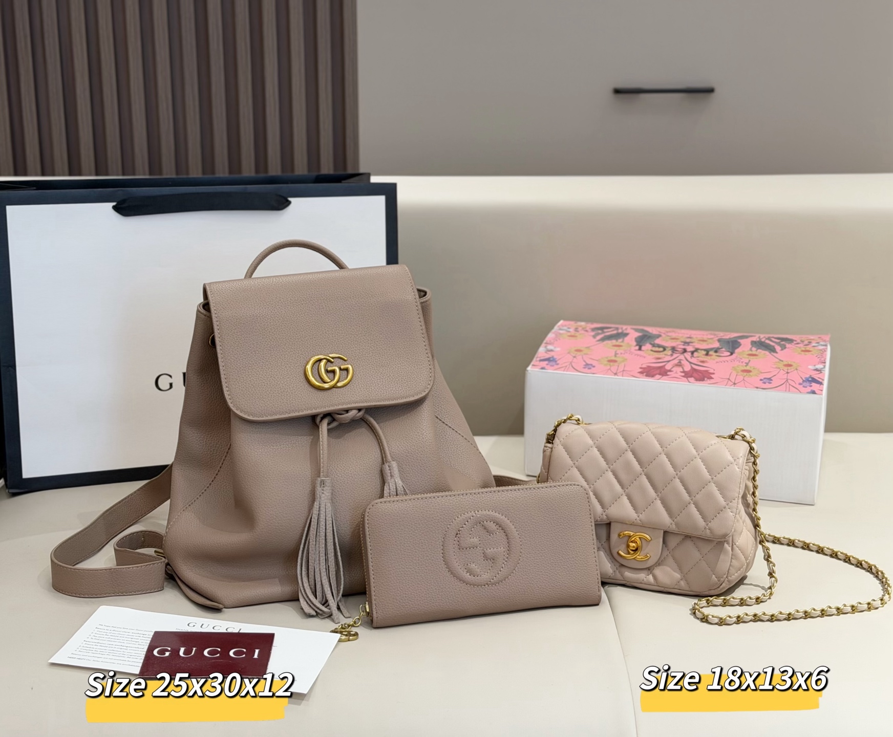 グッチ「Gucci」コンビネーションバッグ3点セット / トートバッグ＆ポーチセット