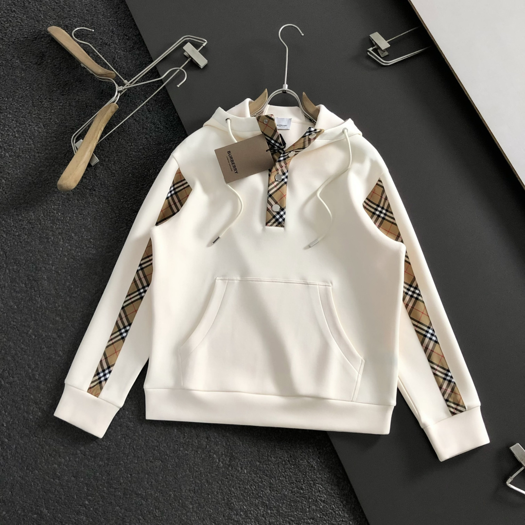 バーバリー「Burberry」バーバリー チェックフード スウェットシャツ / ロングスリーブ プルオーバー
