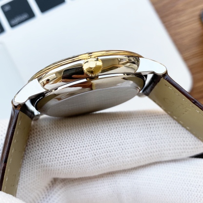 オメガ「Omega」デビル プレステージ カップルウォッチ メンズ39.5MM＆レディース32.7MM スチール＆レザーストラップ