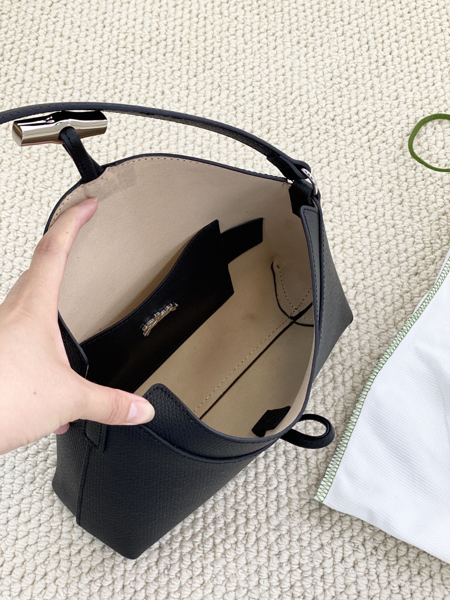 ロンシャン「Longchamp」ロンジャンプ ロゾー 竹節トップハンドルショルダーバッグ スモール