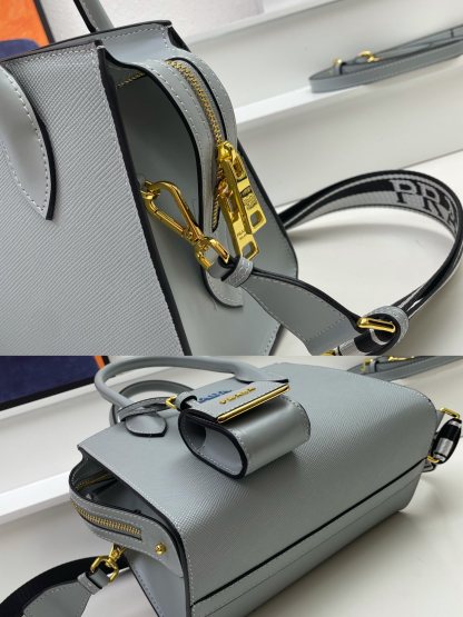 プラダ「Prada」ダブルストラップ ジップトップバッグ