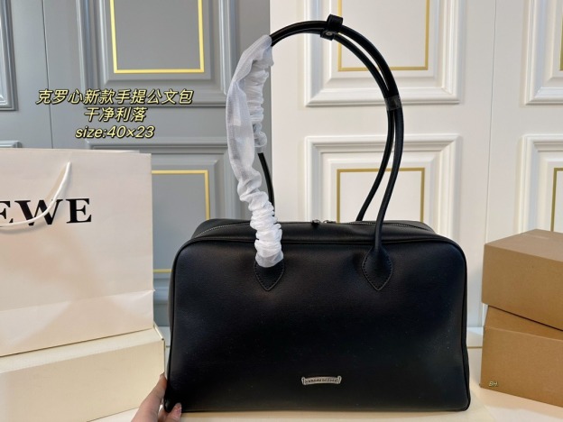 クロムハーツ「Chrome Hearts」レザードキュメントトート 40×23cm