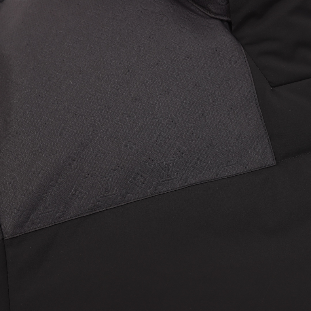LOUIS VUITTON / ルイ・ヴィトンの袖章付き、暗紋浮彫スプライスダウンジャケット