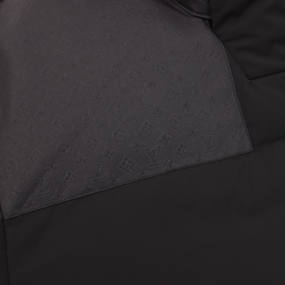 LOUIS VUITTON / ルイ・ヴィトンの袖章付き、暗紋浮彫スプライスダウンジャケット