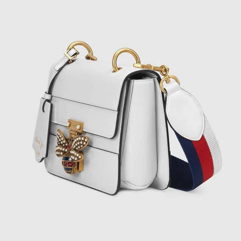 グッチ「Gucci」 〔クイーン マーガレット〕レザー トップハンドルバッグ