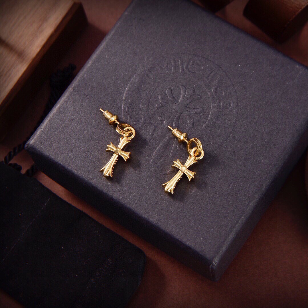 クロムハーツ「Chrome Hearts」クロムハーツ 3Dクロススタッドピアス S925 ピアス