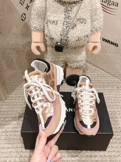 シャネル「Chanel」シャネル スタイル レザースニーカー (パンダカラー) / レジャースニーカー
