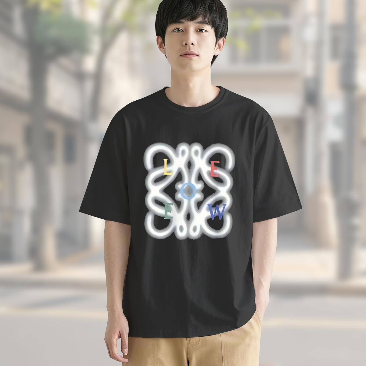 ロエベ「Loewe」フローラル プリント クルーネックTシャツ