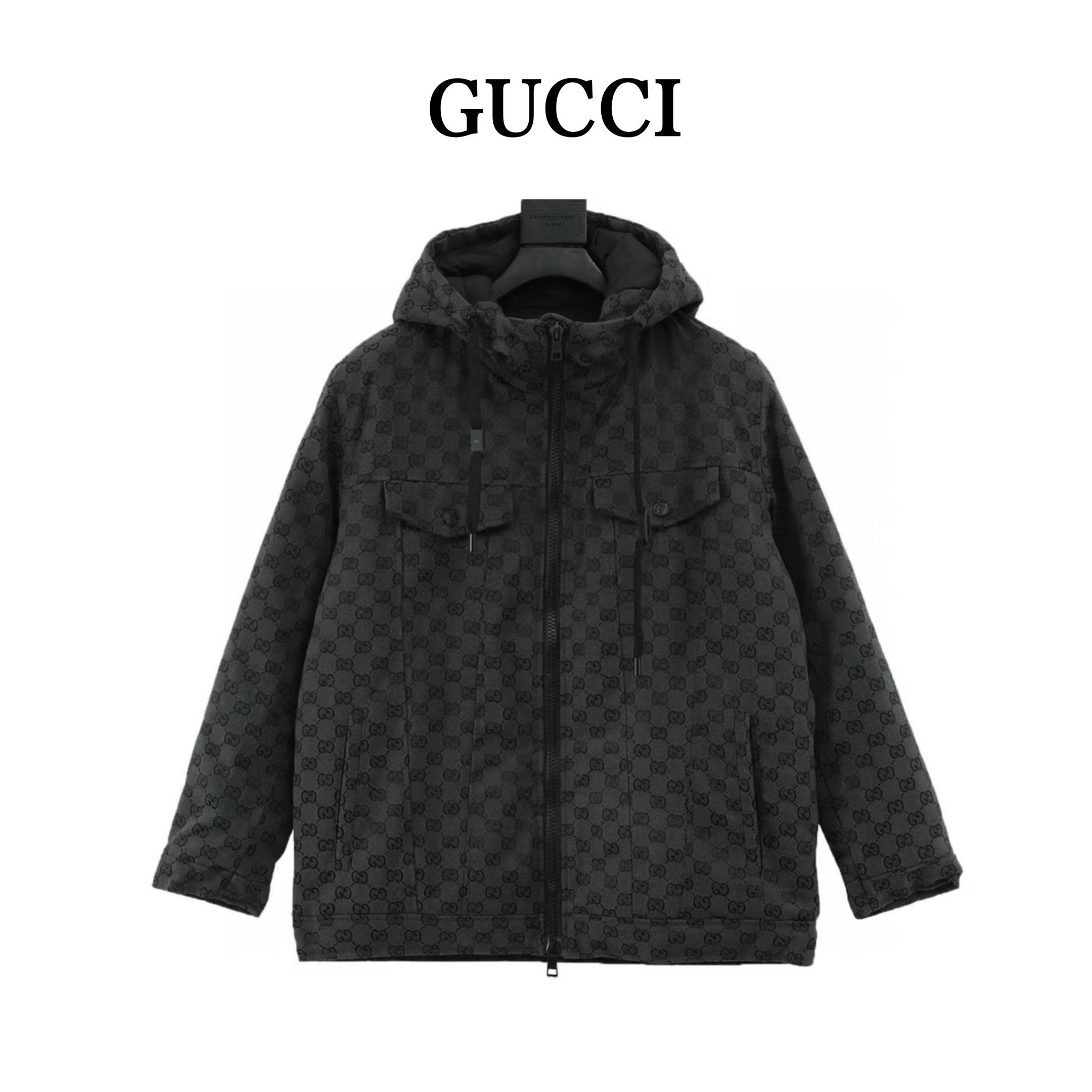 GUCCI / グッチ モノグラム柄が全面にプリントされたダウンジャケットコート