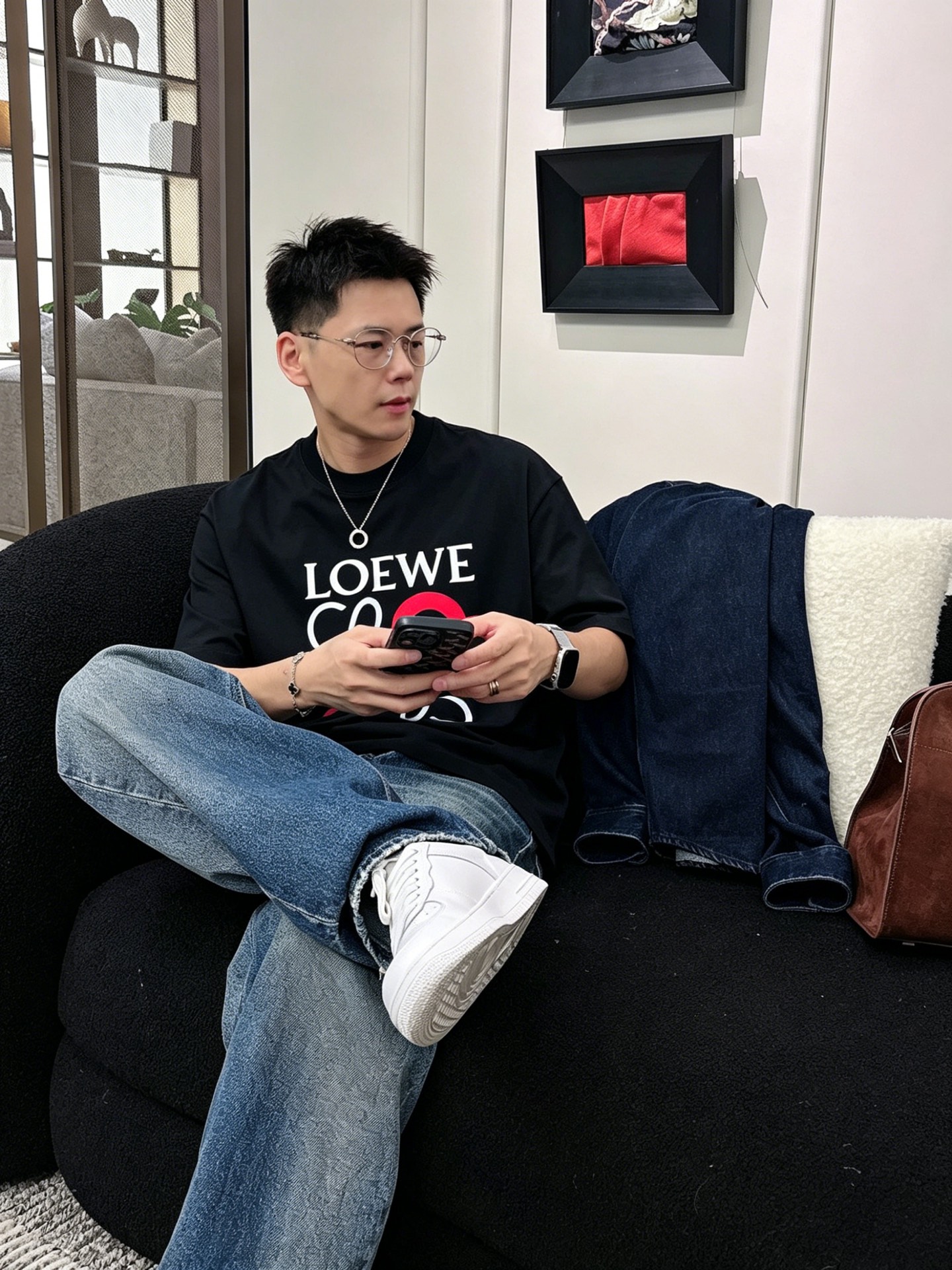 ロエベ「Loewe」ロエベ ロゴプリントTシャツ / ショートスリーブ クルーネック