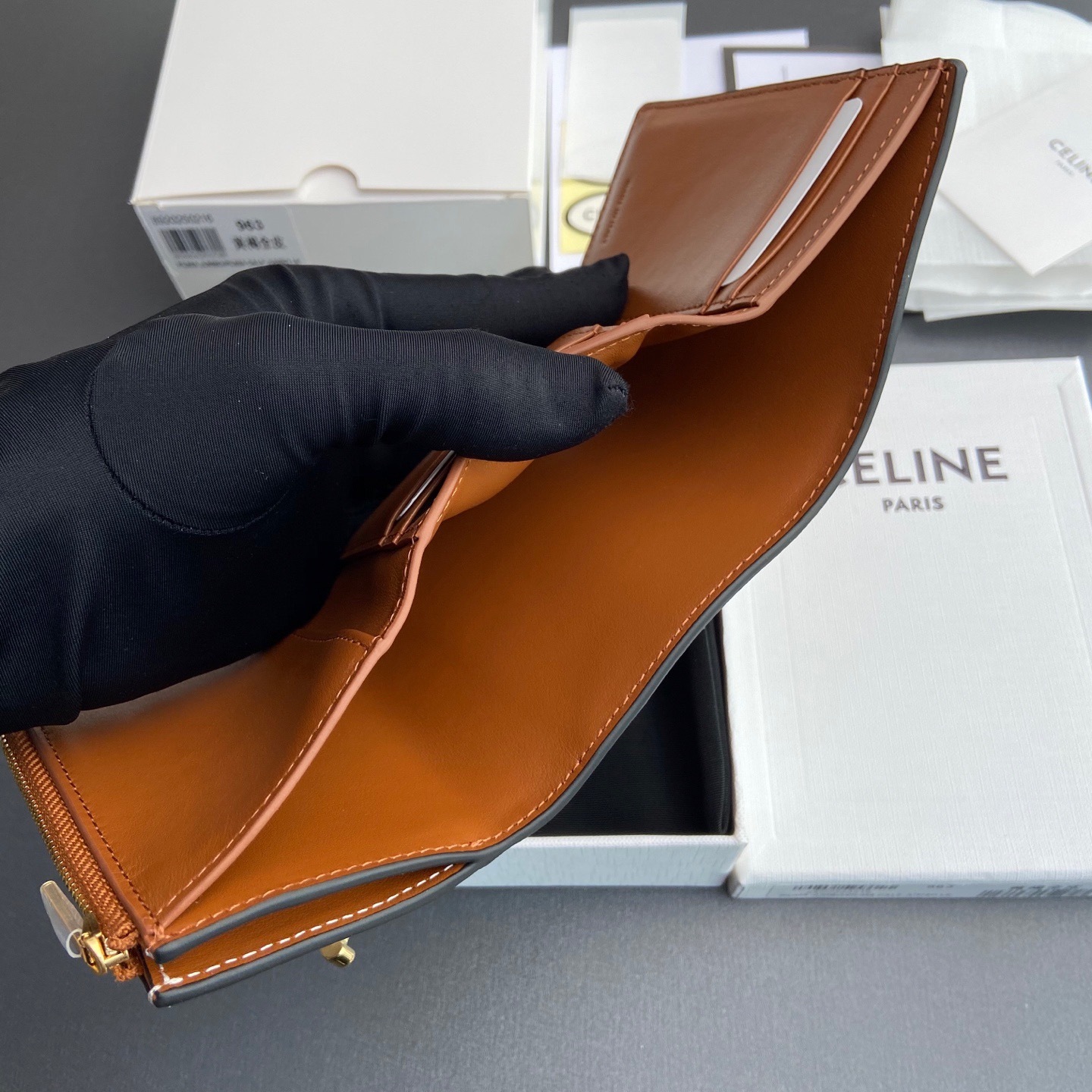 セリーヌ(Celine)アコーデオン カードホルダー / サプルグレインドカーフスキン