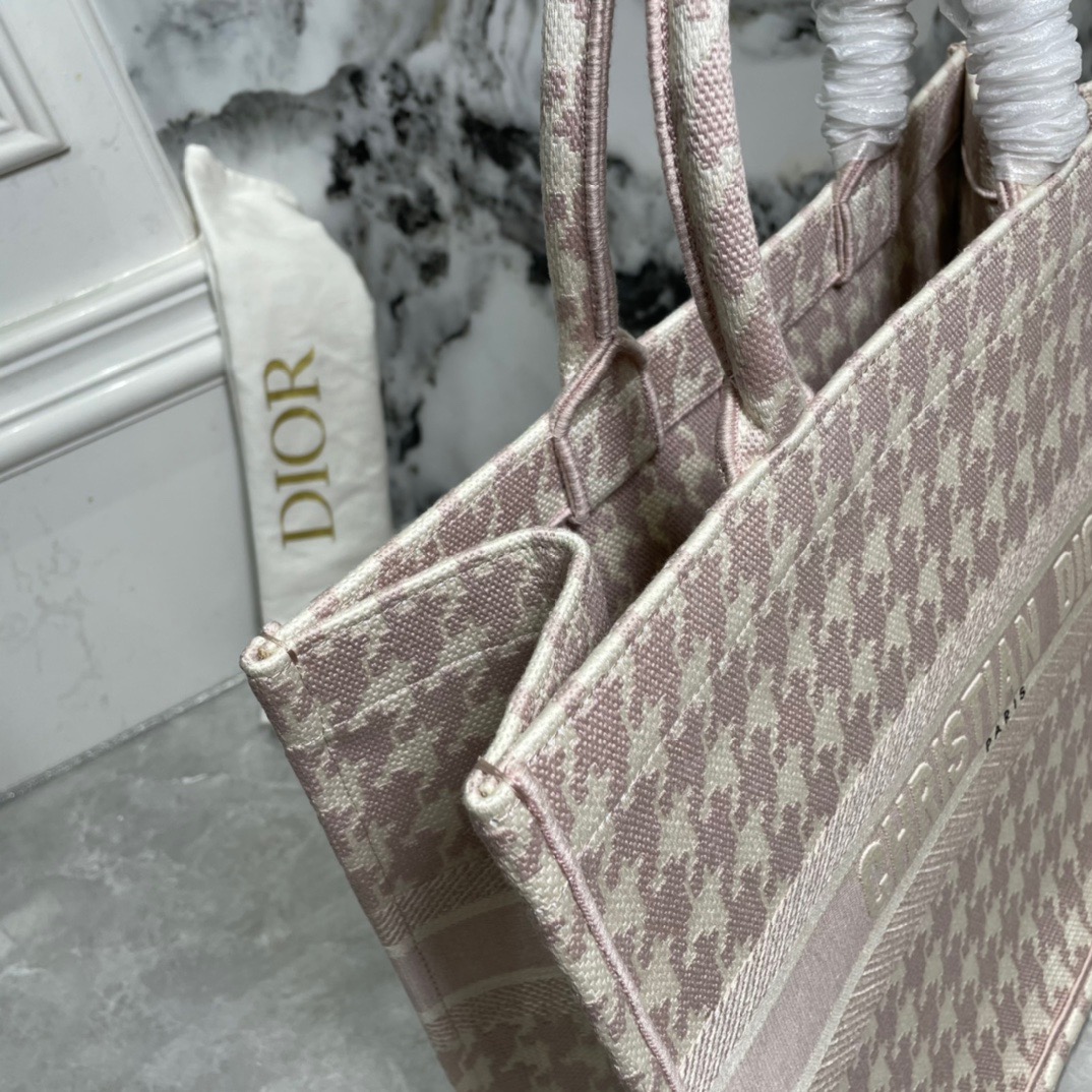 ディオール「Dior」Book Tote 千鳥柄 ラージサイズ ショッピングトートバッグ