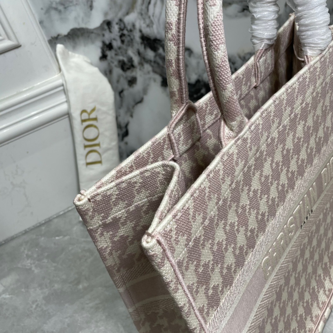 ディオール「Dior」Book Tote 千鳥柄 ラージサイズ ショッピングトートバッグ