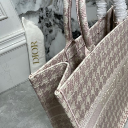 ディオール「Dior」Book Tote 千鳥柄 ラージサイズ ショッピングトートバッグ