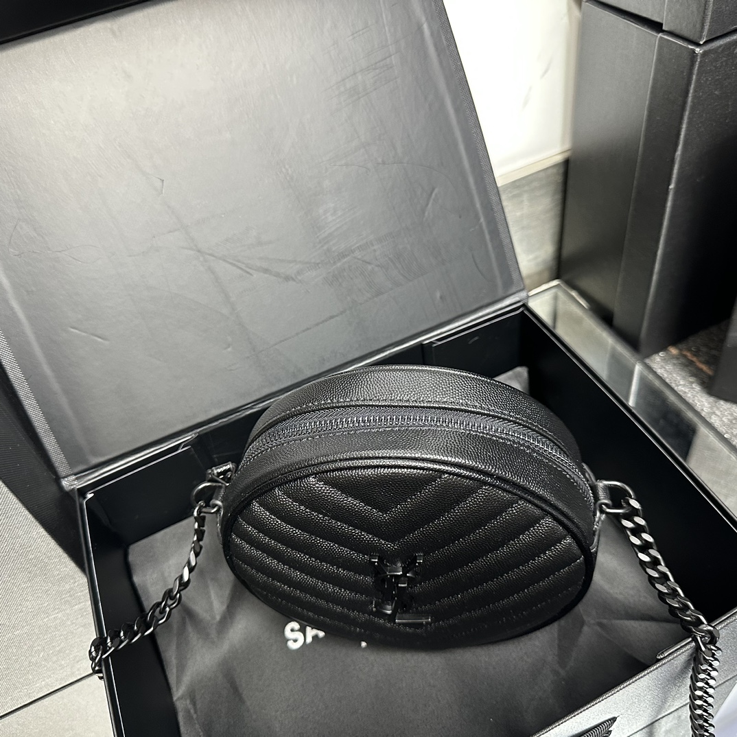 サンローラン「Saint Laurent」VINYLE レザー サークルバッグ